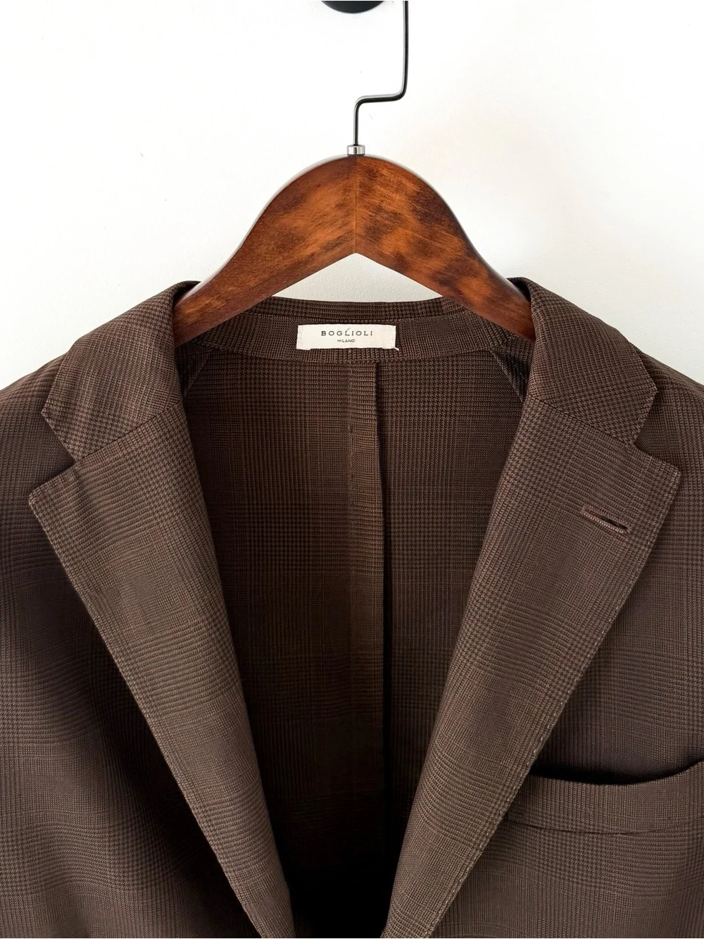 Boglioli K Jacket Brown Glen Plaid Men's Blazer Italian Wool Sport Coat Men's